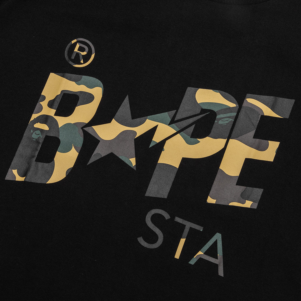 A BATHING APE 1st Camo Bape STA Tee - Black/Yellow