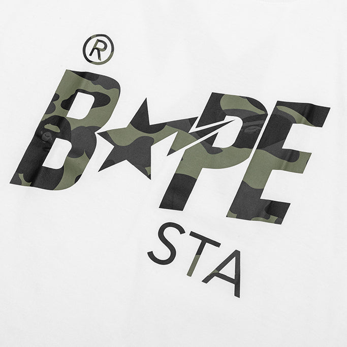 A BATHING APE 1st Camo Bape STA Tee - White/Green