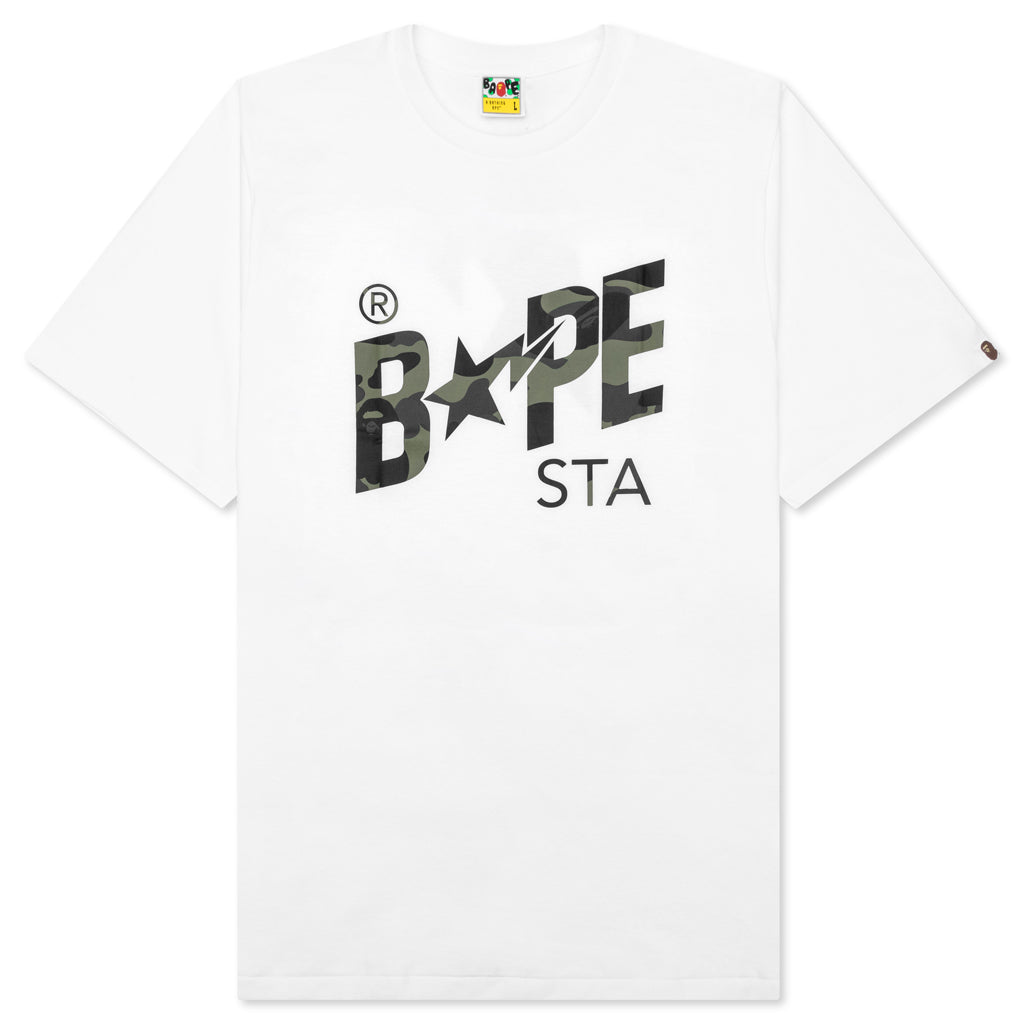 A BATHING APE 1st Camo Bape STA Tee - White/Green