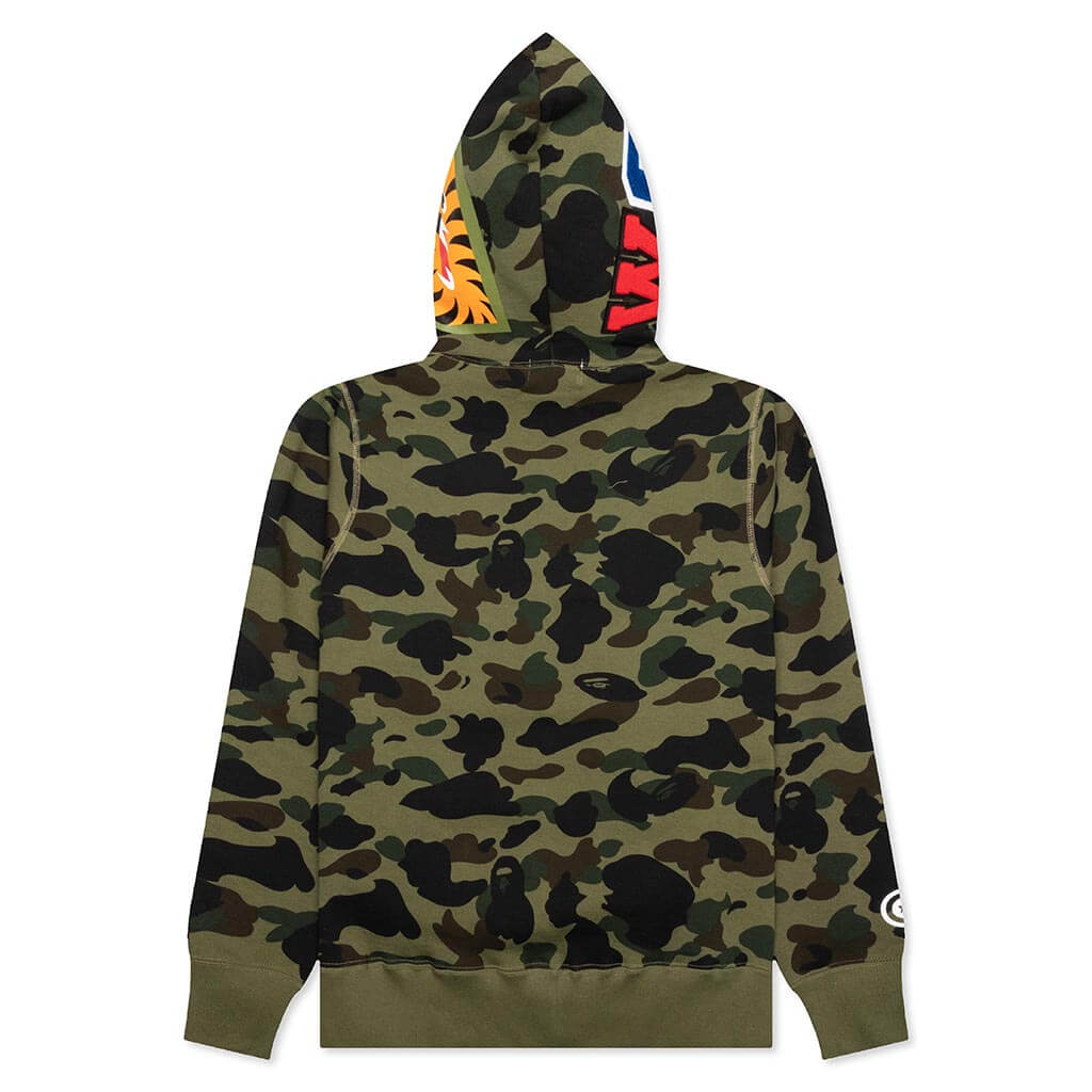 A BATHING APE 1st Camo Shark Full Zip Hoodie - Green