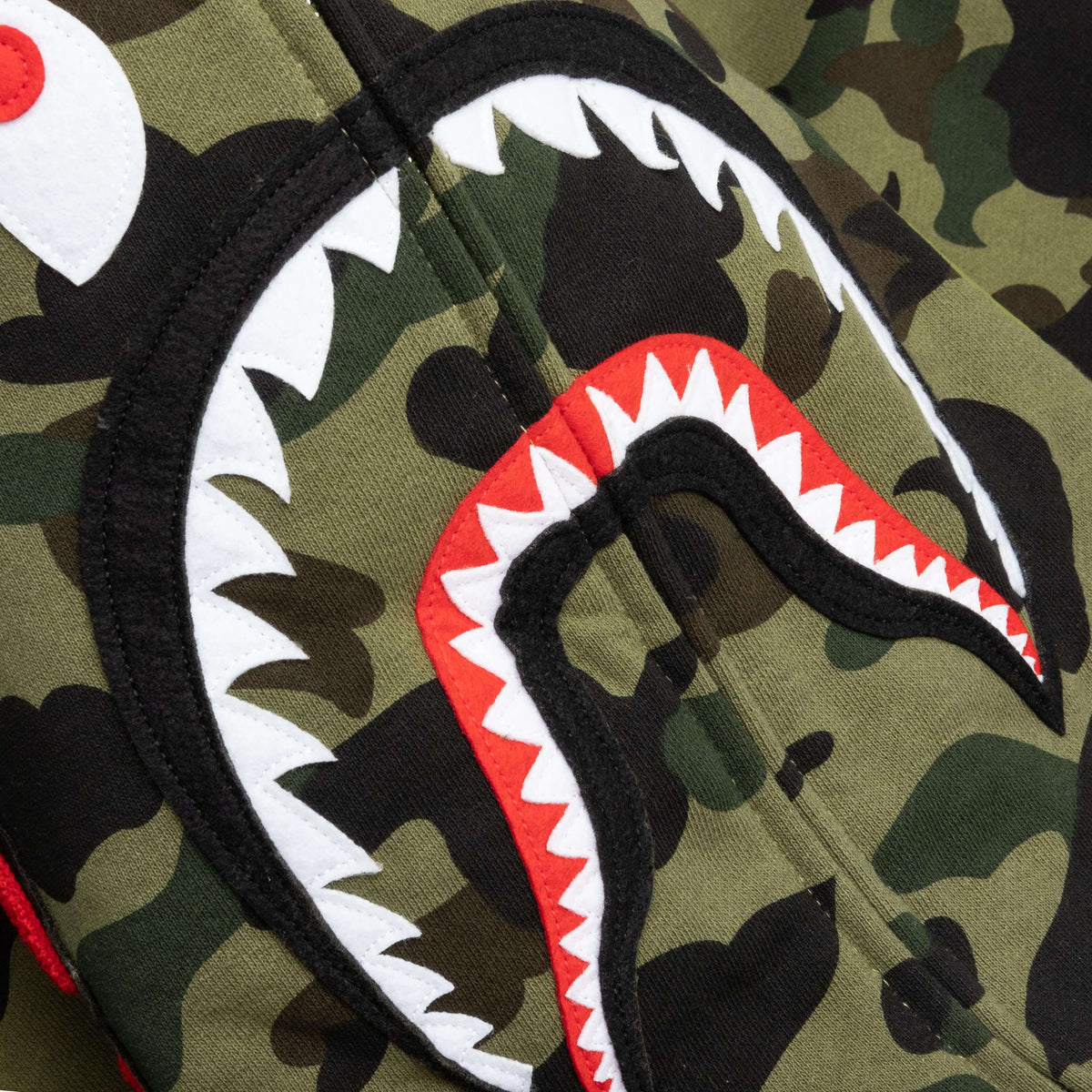 A BATHING APE 1st Camo Shark Full Zip Hoodie - Green