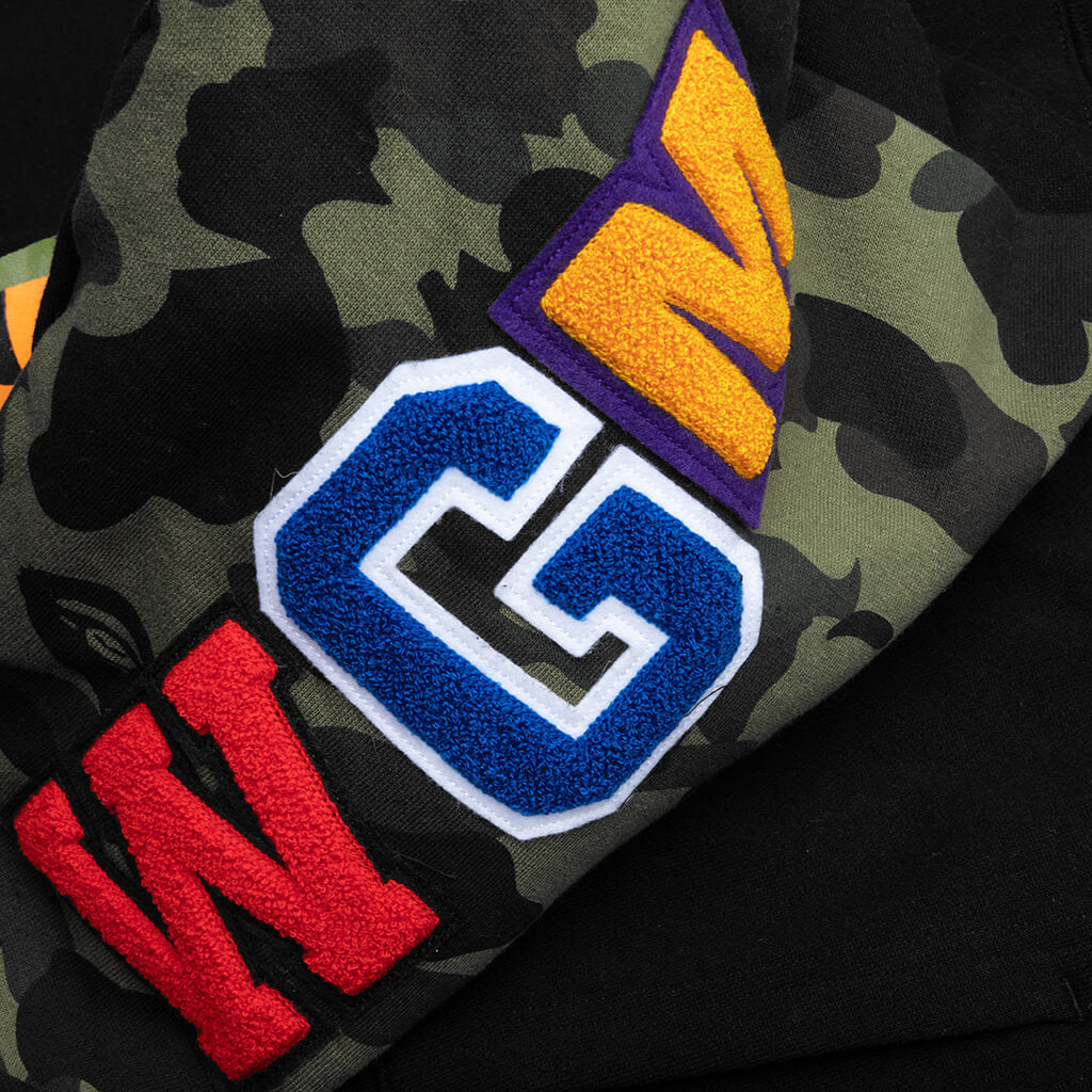A BATHING APE 1st Camo Swarovski Shark Full Zip Hoodie - Black