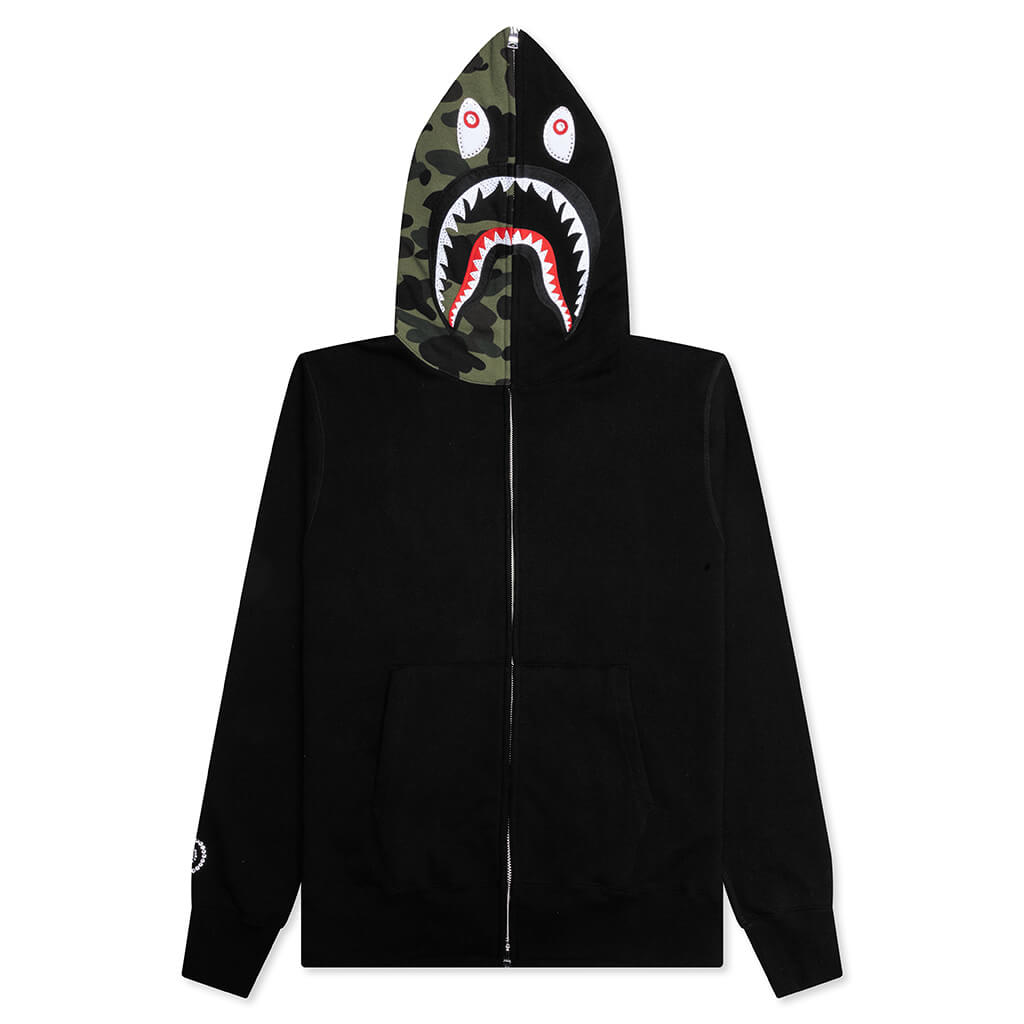 A BATHING APE 1st Camo Swarovski Shark Full Zip Hoodie - Black