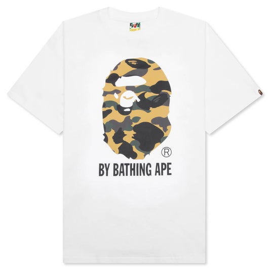 A BATHING APE 1st Camo by Bathing Ape Tee - White/Yellow