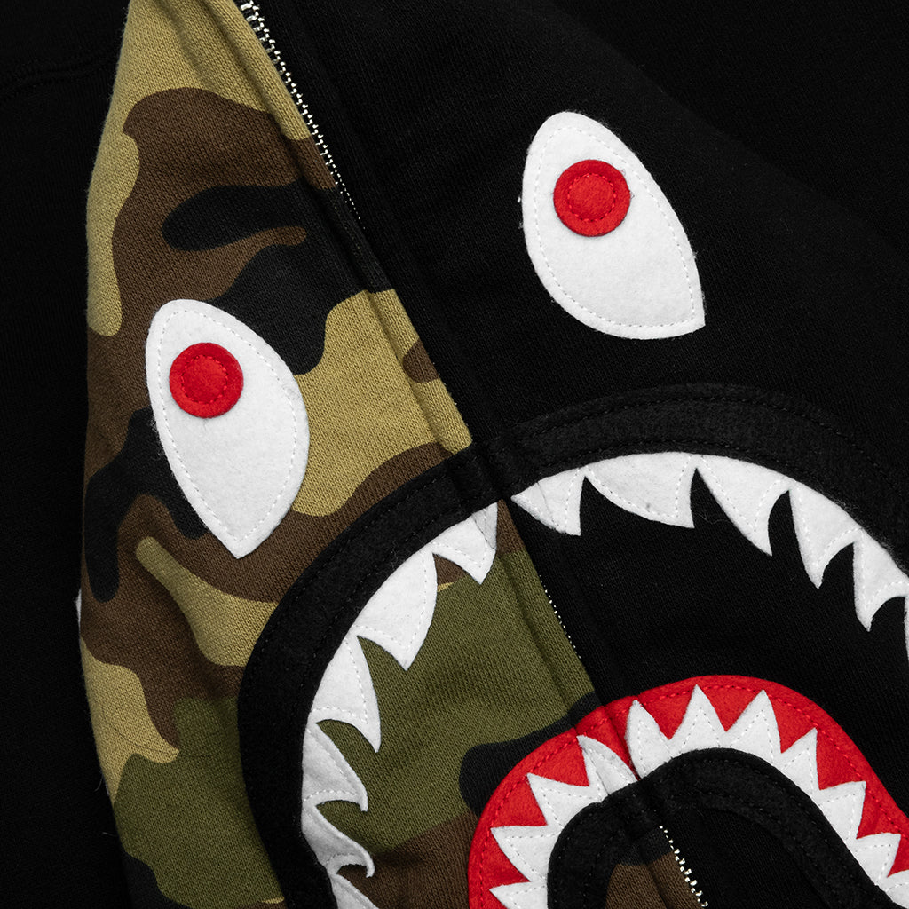 A BATHING APE 1st Shark Full Zip Hoodie - Black