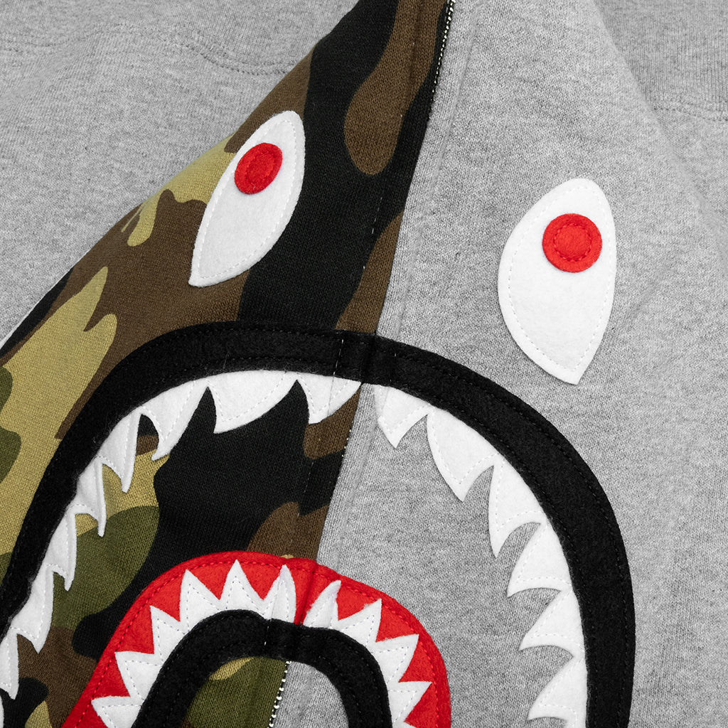 A BATHING APE 1st Shark Full Zip Hoodie - Gray