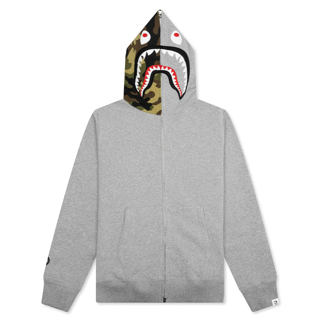 A BATHING APE 1st Shark Full Zip Hoodie - Gray