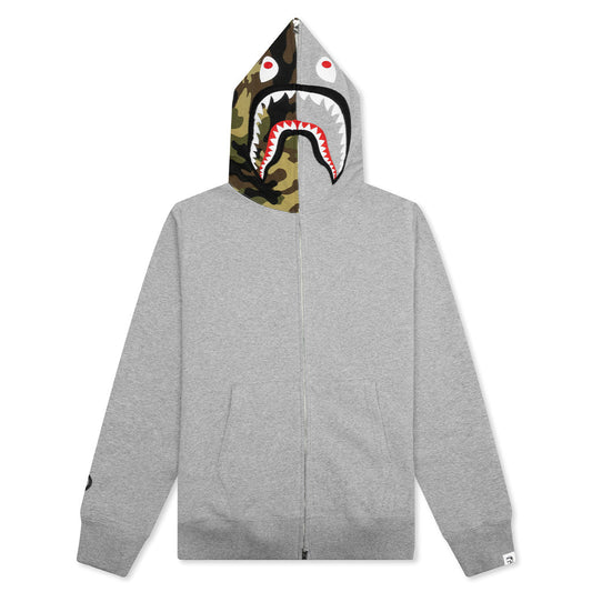 A BATHING APE 1st Shark Full Zip Hoodie - Gray