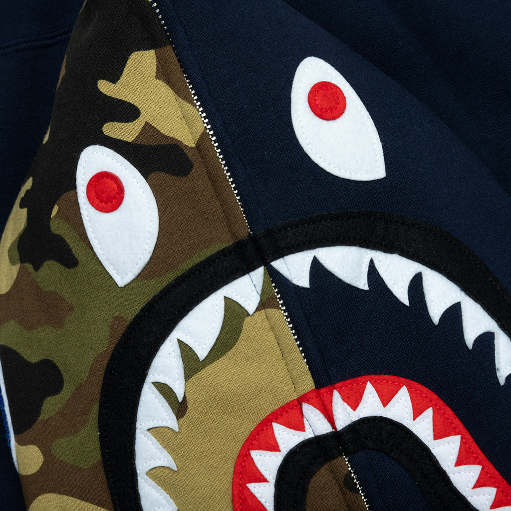 A BATHING APE 1st Shark Full Zip Hoodie - Navy