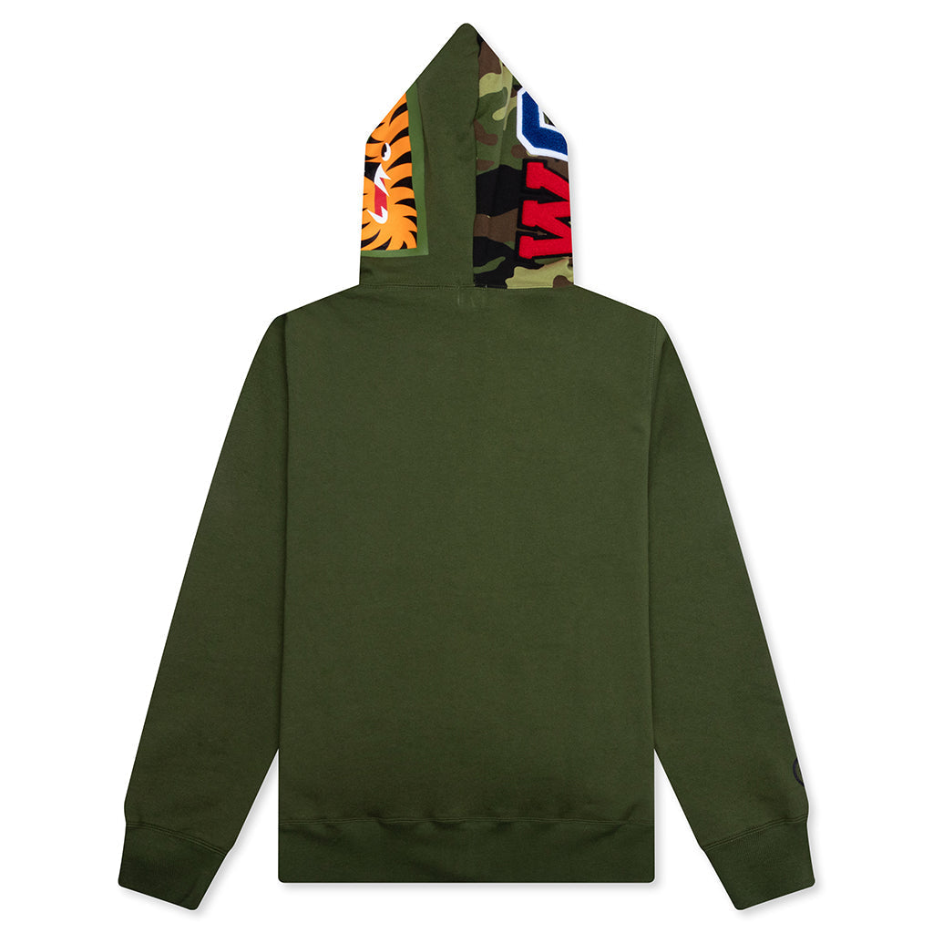 A BATHING APE 1st Shark Full Zip Hoodie - Olive Drab