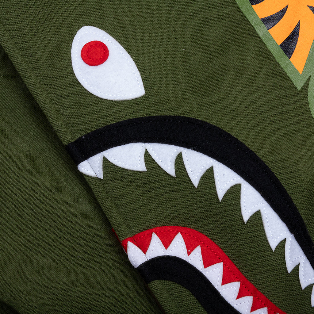 A BATHING APE 1st Shark Full Zip Hoodie - Olive Drab