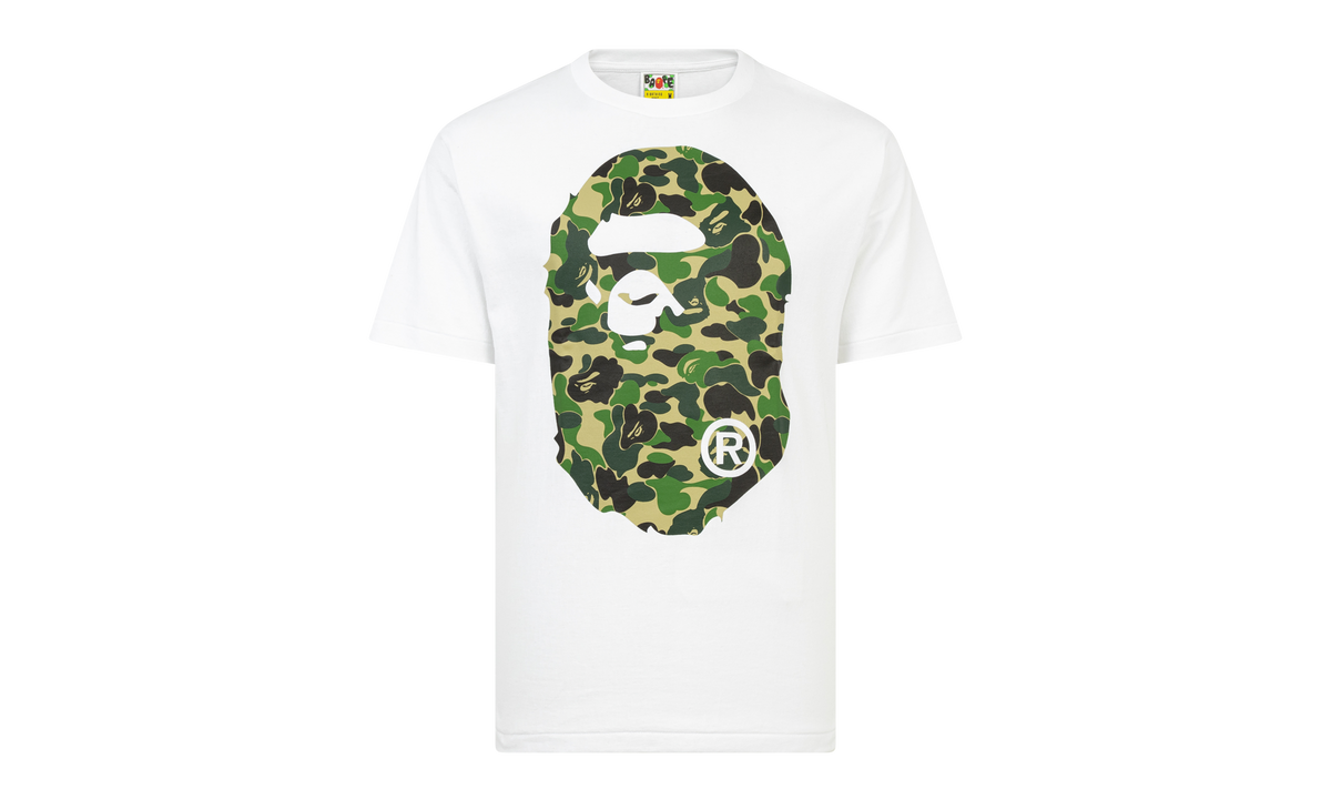 BAPE ABC BIG APE HEAD TEE WHITE/GREEN 0ZXTEM110008DWH0