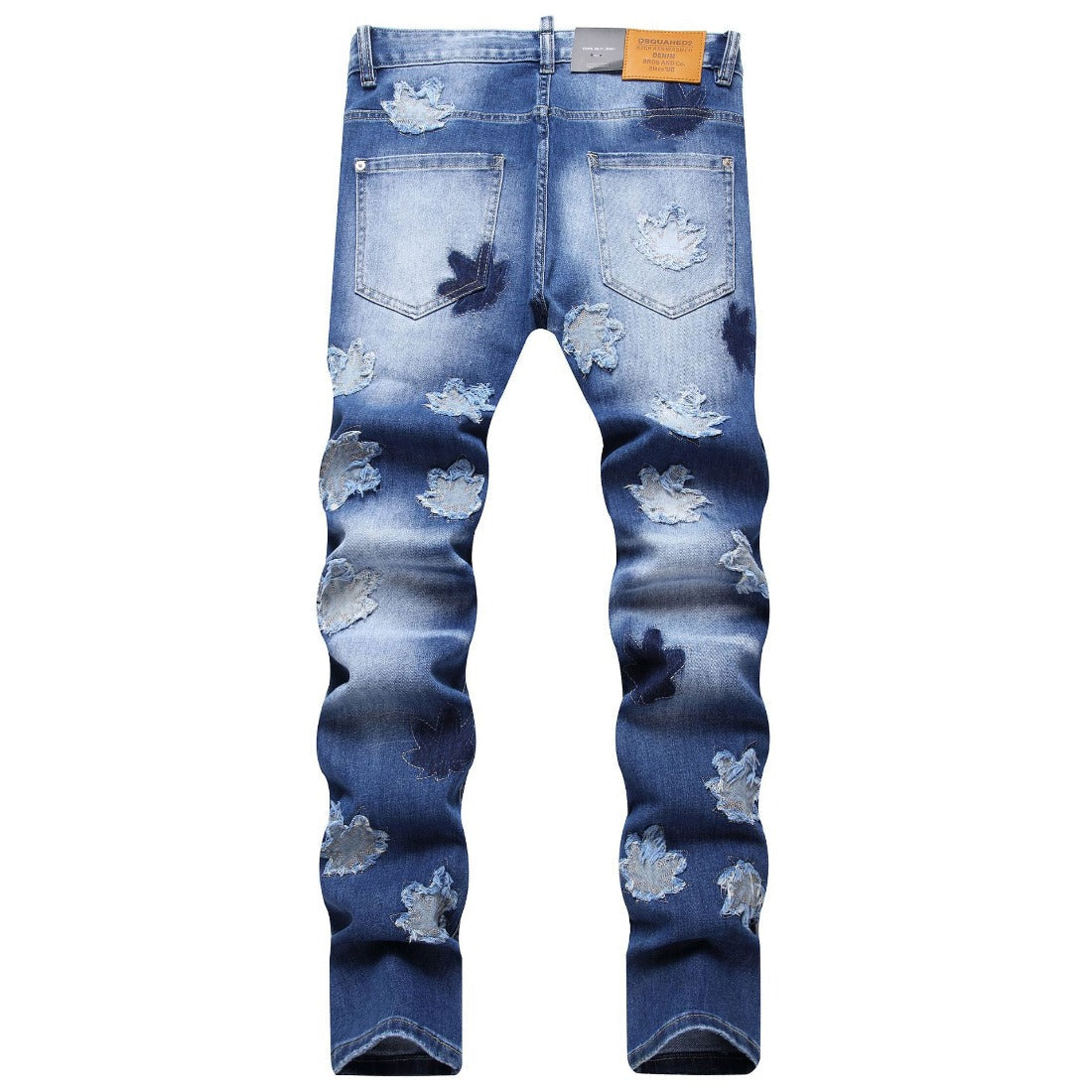 Dsquared2 Jeans Maple Leaf Stickers Broken Copper Jeans NextBlock