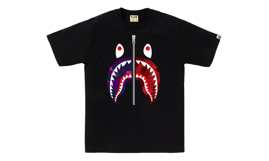 BAPE Color Camo Separate Shark Tee Black - Purple / Red 1K80 110 021 BLACK PURPLE