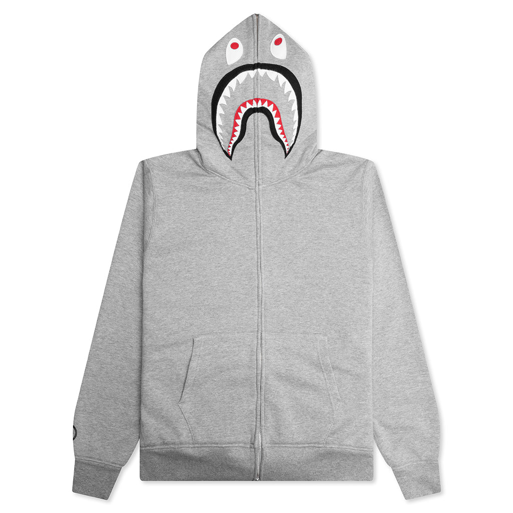 A BATHING APE 2nd Shark Full Zip Hoodie - Gray