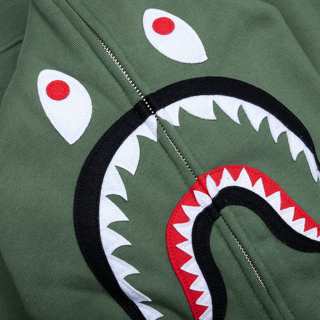 A BATHING APE 2nd Shark Full Zip Hoodie - Green