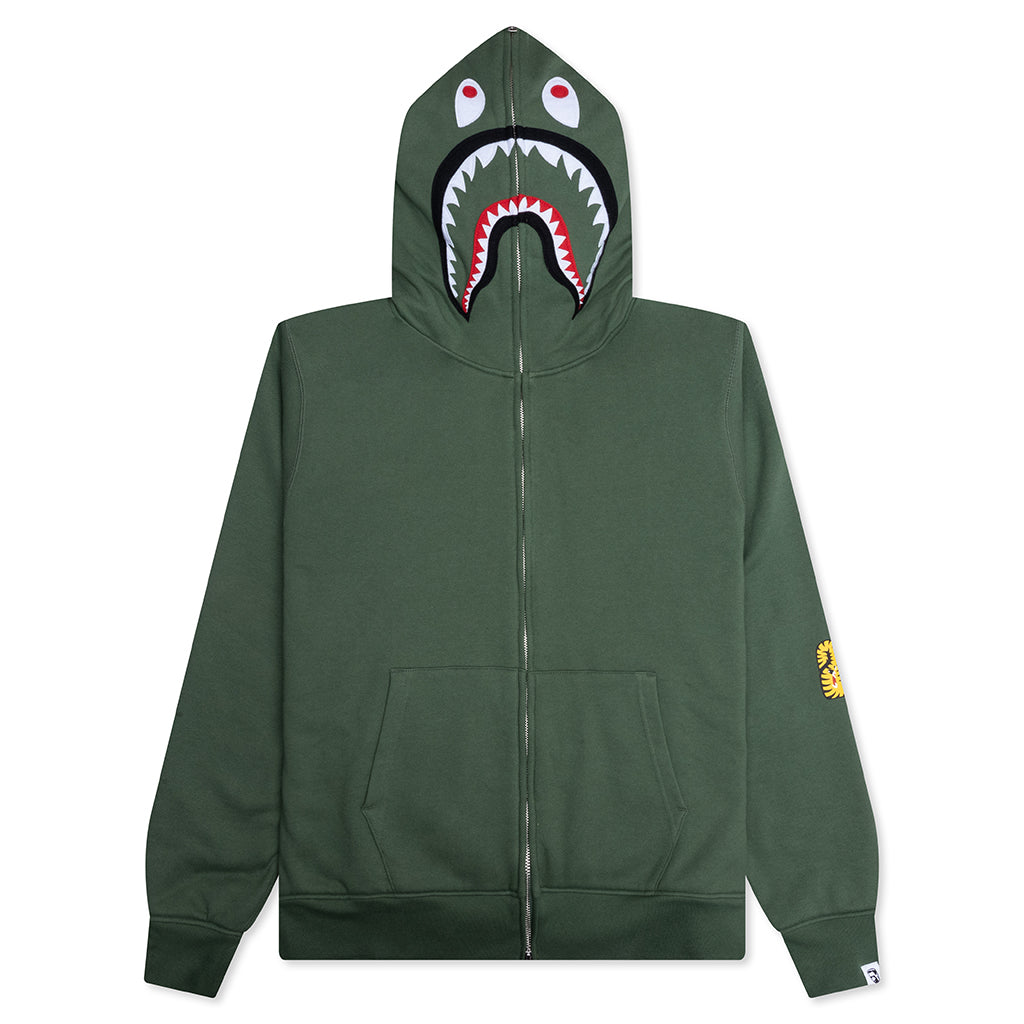 A BATHING APE 2nd Shark Full Zip Hoodie - Green