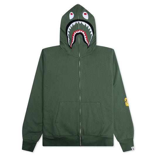 A BATHING APE 2nd Shark Full Zip Hoodie - Green