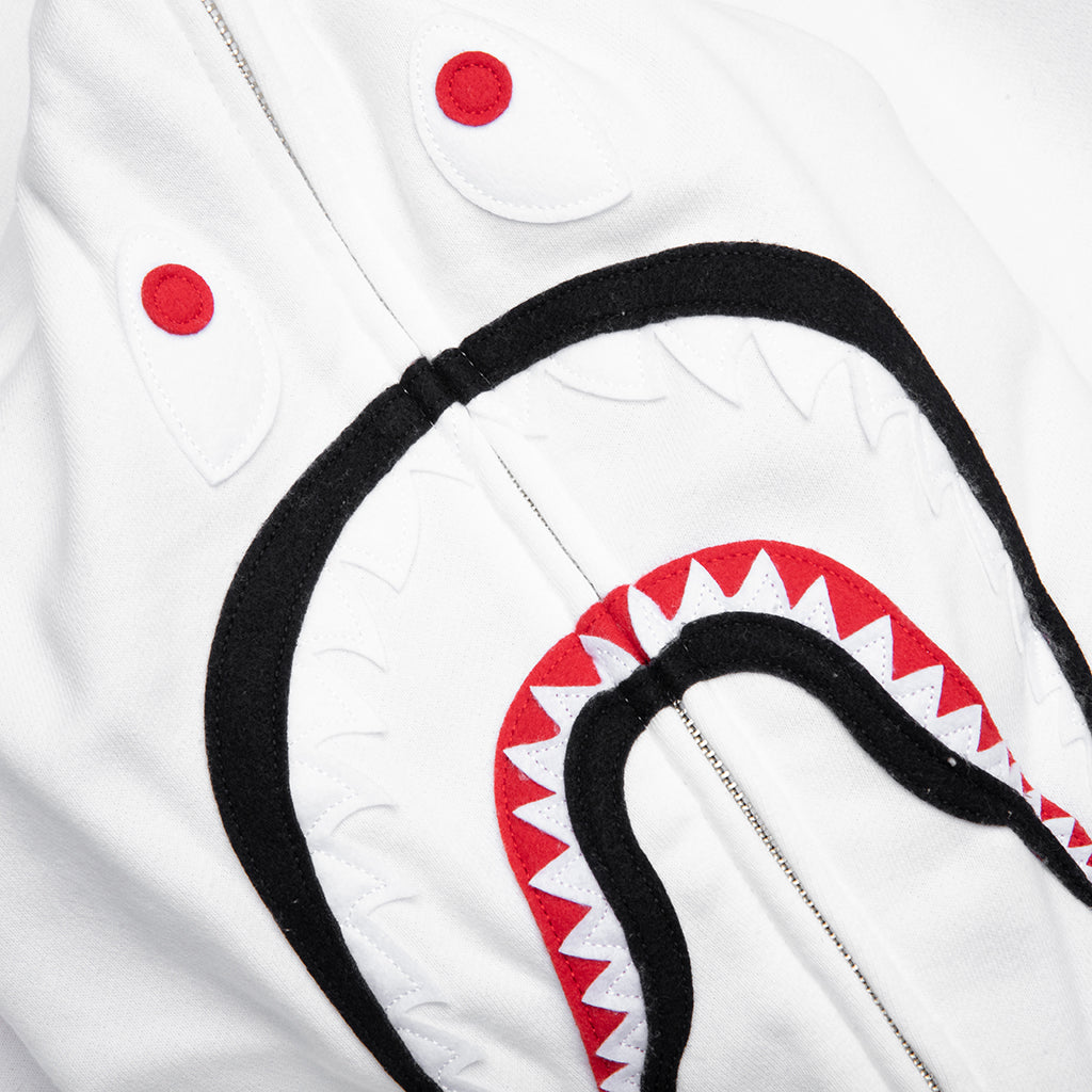 A BATHING APE 2nd Shark Full Zip Hoodie - White