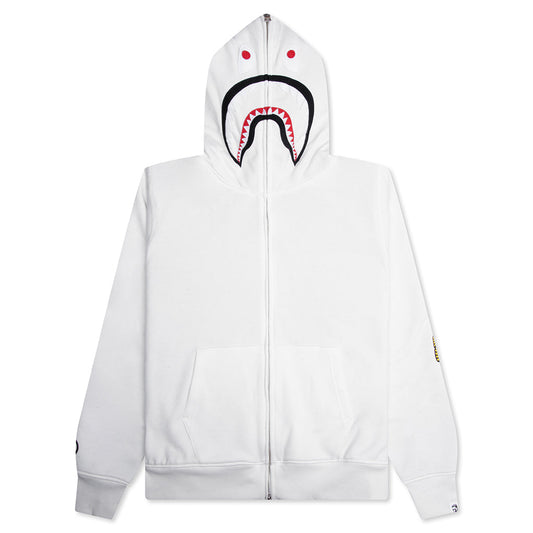 A BATHING APE 2nd Shark Full Zip Hoodie - White