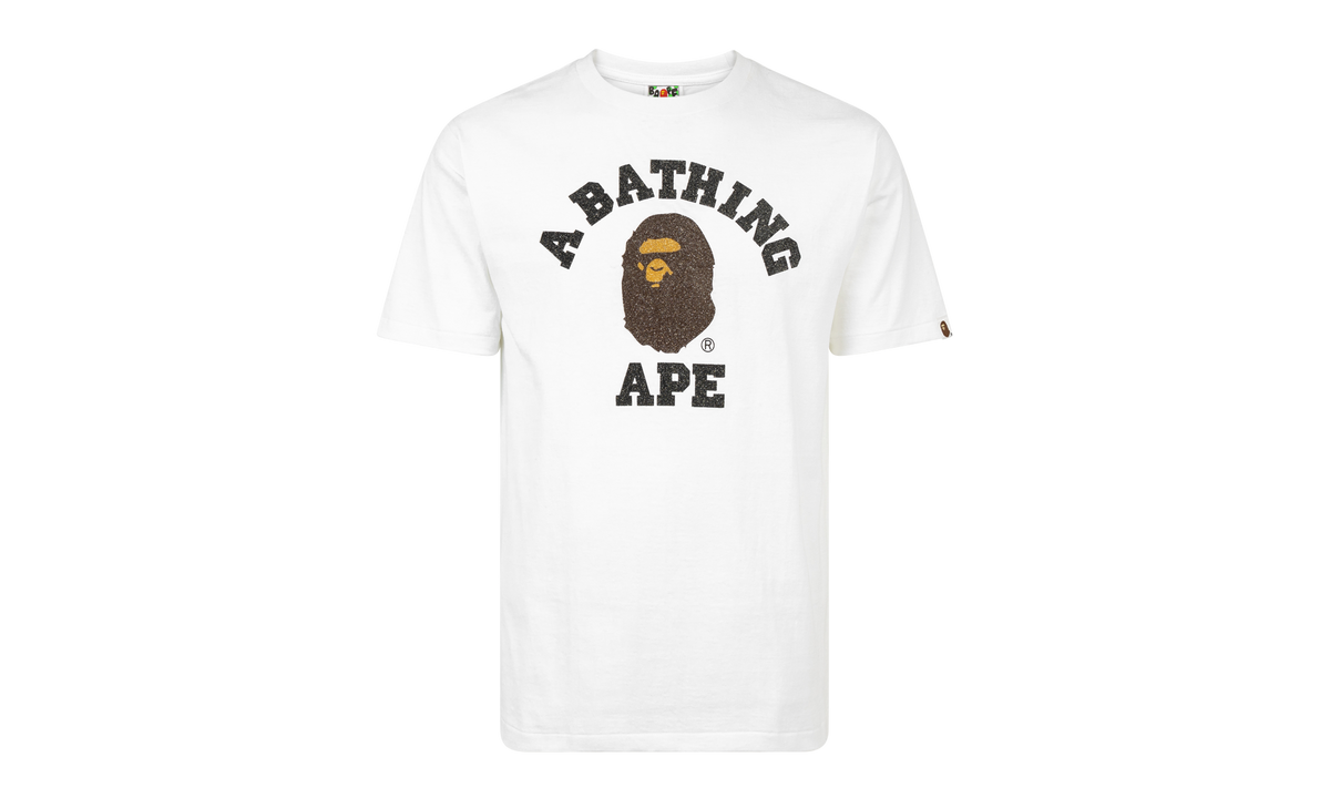 BAPE Glass Beads College Tee White 0ZXTEM110059DWHX
