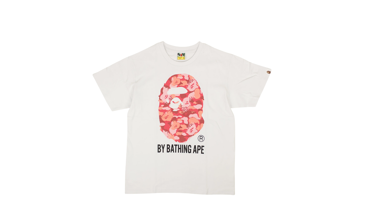 BAPE Red Big Head Tee White BAP XTSH 0050