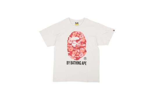 BAPE Red Big Head Tee White BAP XTSH 0050