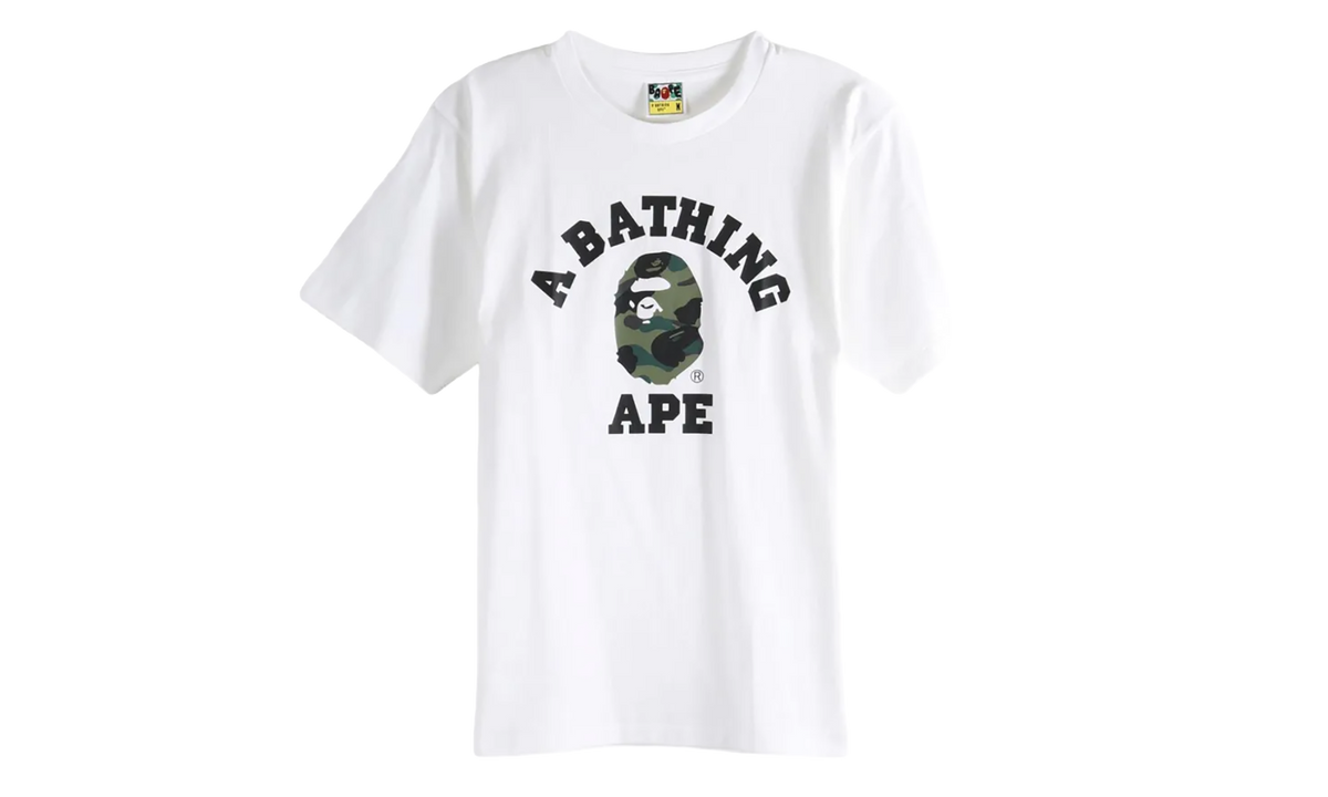 BAPE 1st Camo College Tee White 1L80110011 WH0