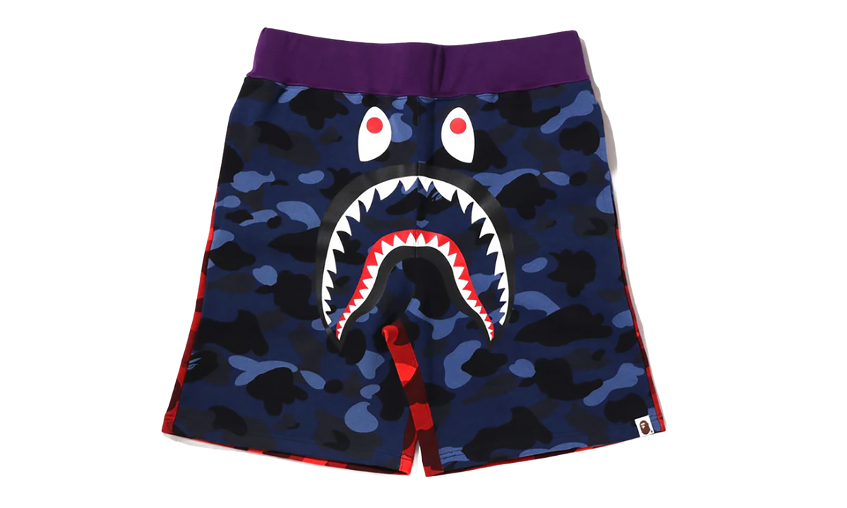 BAPE Crazy Camo Shark Sweat Shorts Navy 1I20 153 003 NAVY