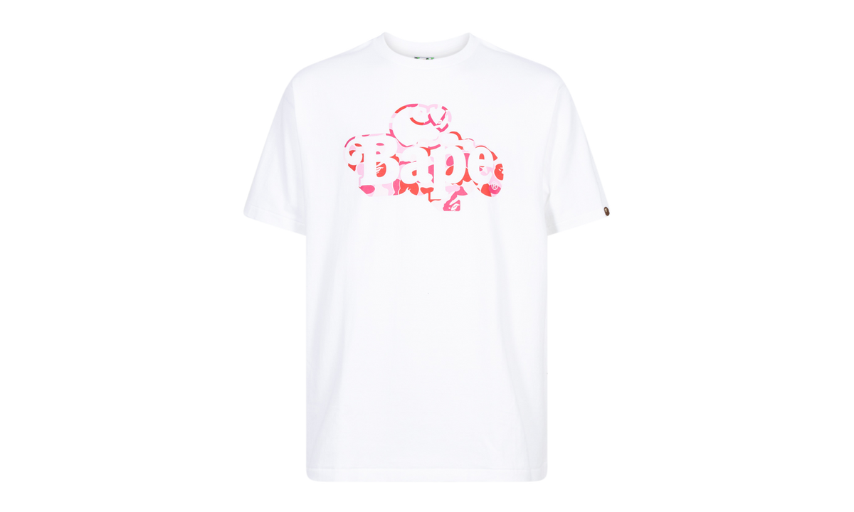 BAPE ABC Camo Milo on Bape Tee WHITE / PINK CAMO 002TEI801003MWHGWHXPK