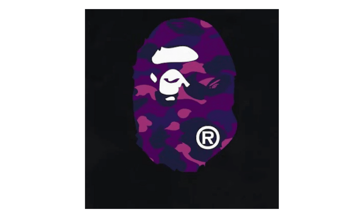 BAPE Color Camo Big Ape Head Tee Black / Purple 1G30 110 027 BLACK PURPLE