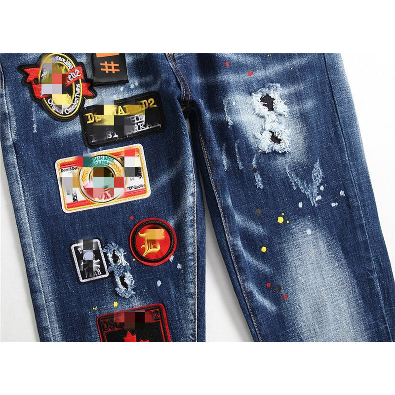 Dsquared2 Jeans Emblem Embroidered Stretch Jeans NextBlock