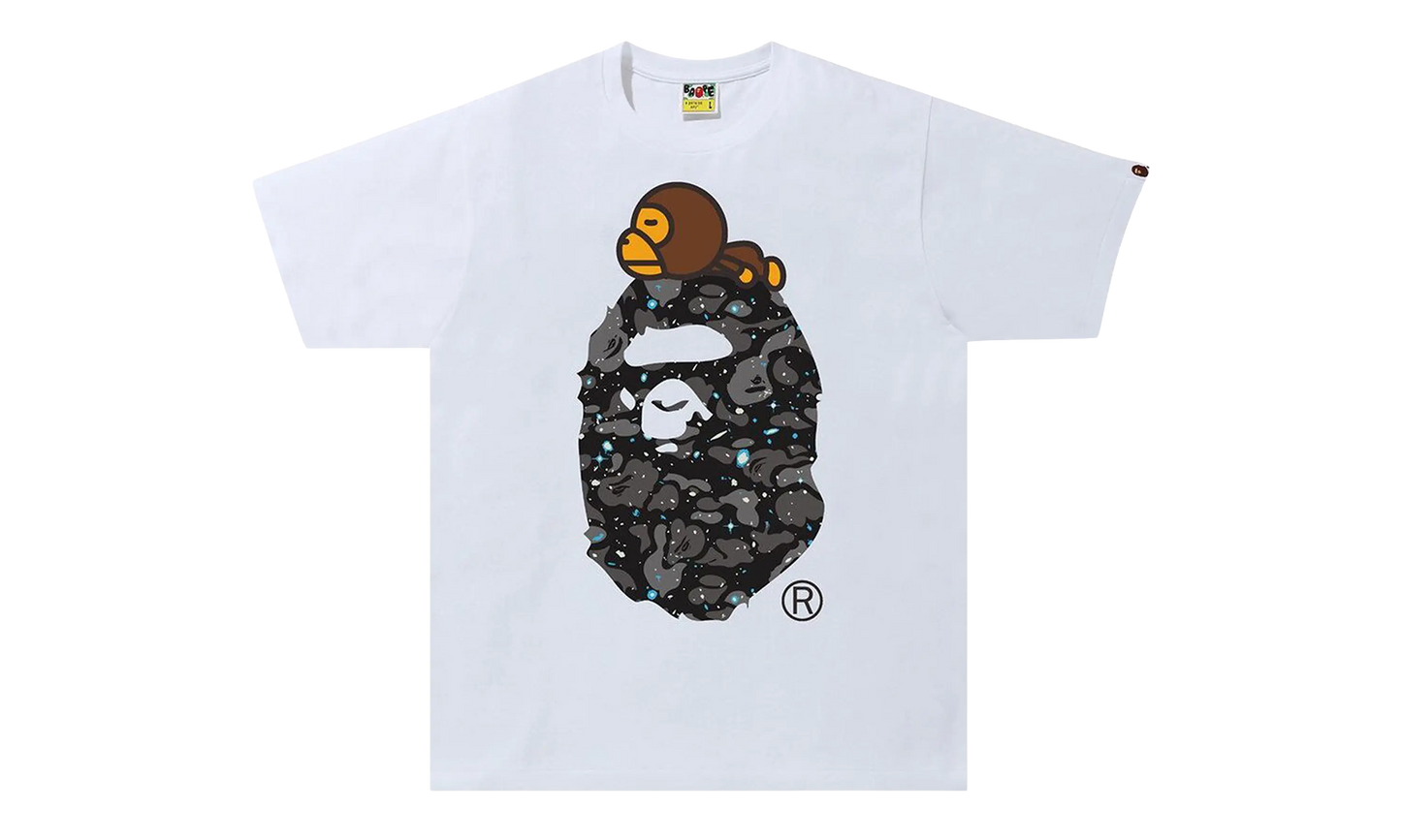 BAPE Space Camo Milo On Big Ape Tee White 2H80 110 007 WHITE
