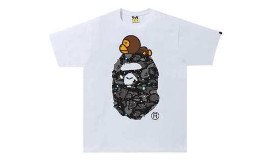 BAPE Space Camo Milo On Big Ape Tee White 2H80 110 007 WHITE