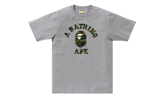 BAPE 1st Camo College Tee Grey / Green 1K30 110 008 GREY GREEN