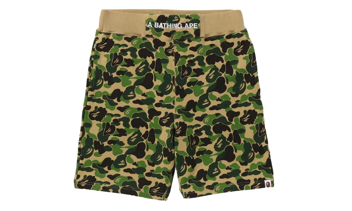 BAPE ABC Camo Sweat Shorts Green 1I30 153 017 GREEN