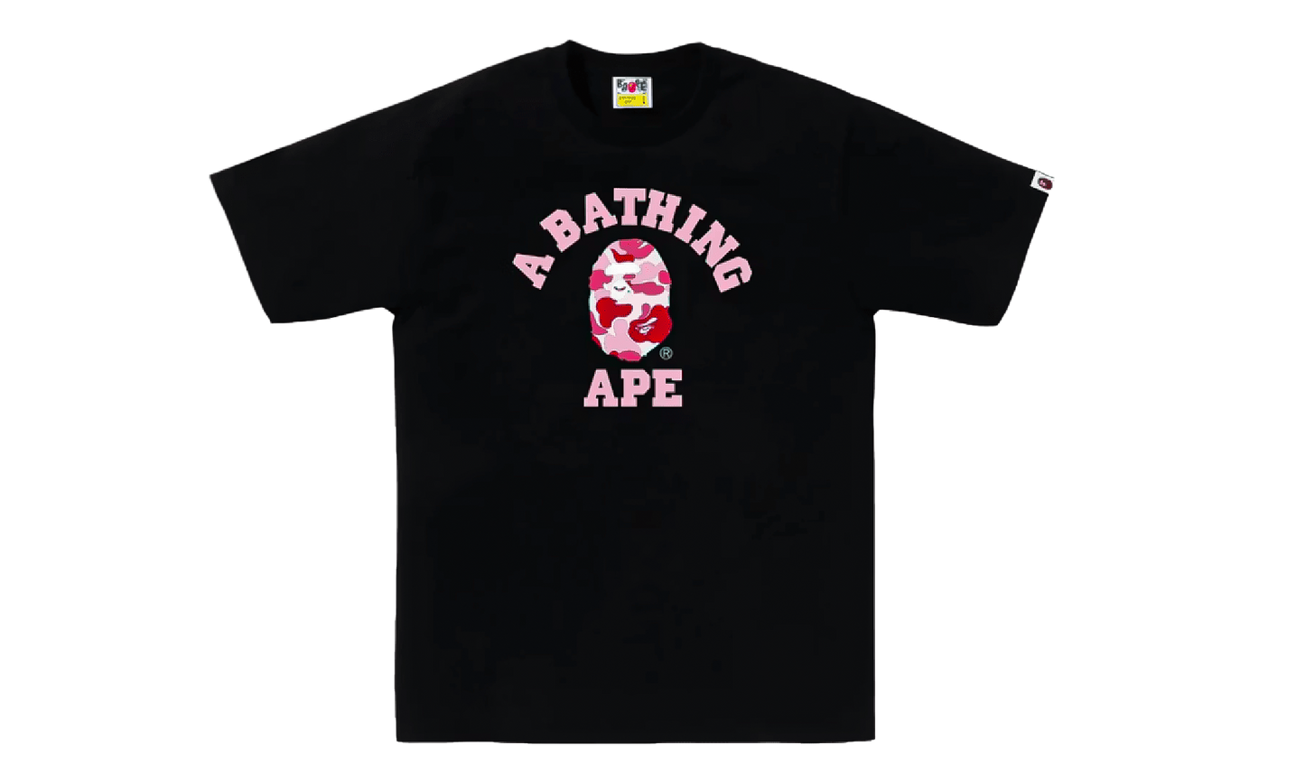 BAPE ABC Camo College Tee Black / Pink 1L80 210 005 BLACK PINK