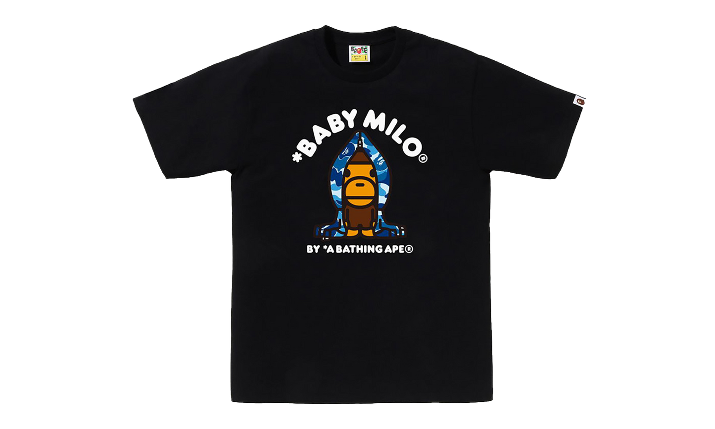 BAPE ABC Camo Milo Hoodie SS Tee Black/Blue Camo 0ZXTEMX00510Q BKK