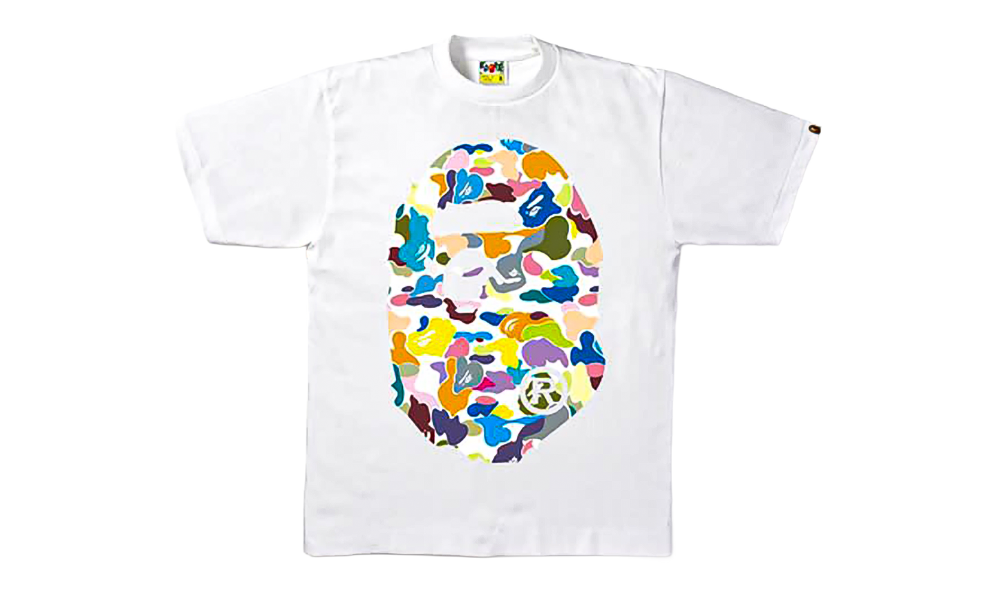 BAPE Multi Camo Big Ape Head T-Shirt White JL8SU5V8