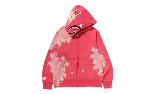 BAPE Hand Dye Shark Full Zip Hoodie Red 1L30 115 002 RED