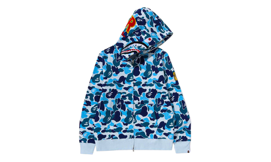BAPE ABC Camo Shark PONR Full Zip Hoodie Blue 1K30 115 005 BLUE