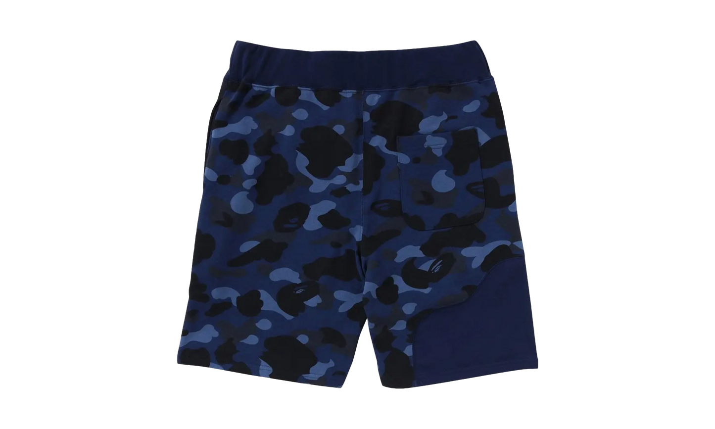 BAPE Color Camo Cutting Sweat Shorts Navy