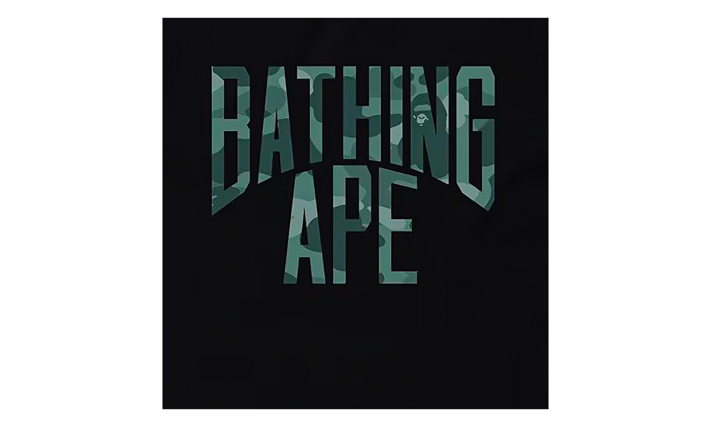 BAPE Layered Line Camo NYC Logo Tee Black / Green 1J80 110 030 BLACK GREEN