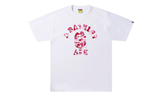 BAPE ABC Camo College Tee White / Pink 1I30 110 005 WHITE PINK
