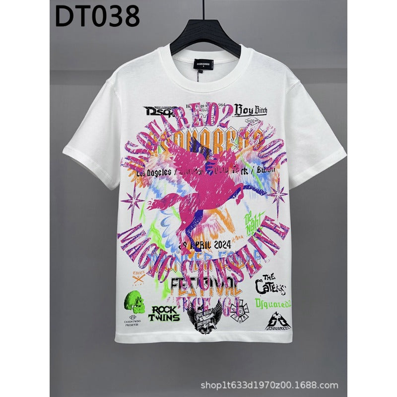 The Dsquared2 T-Shirt is fully printed with the new dragon pattern NextBlock