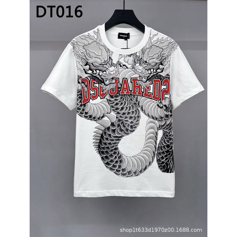 The Dsquared2 T-Shirt is fully printed with the new dragon pattern NextBlock