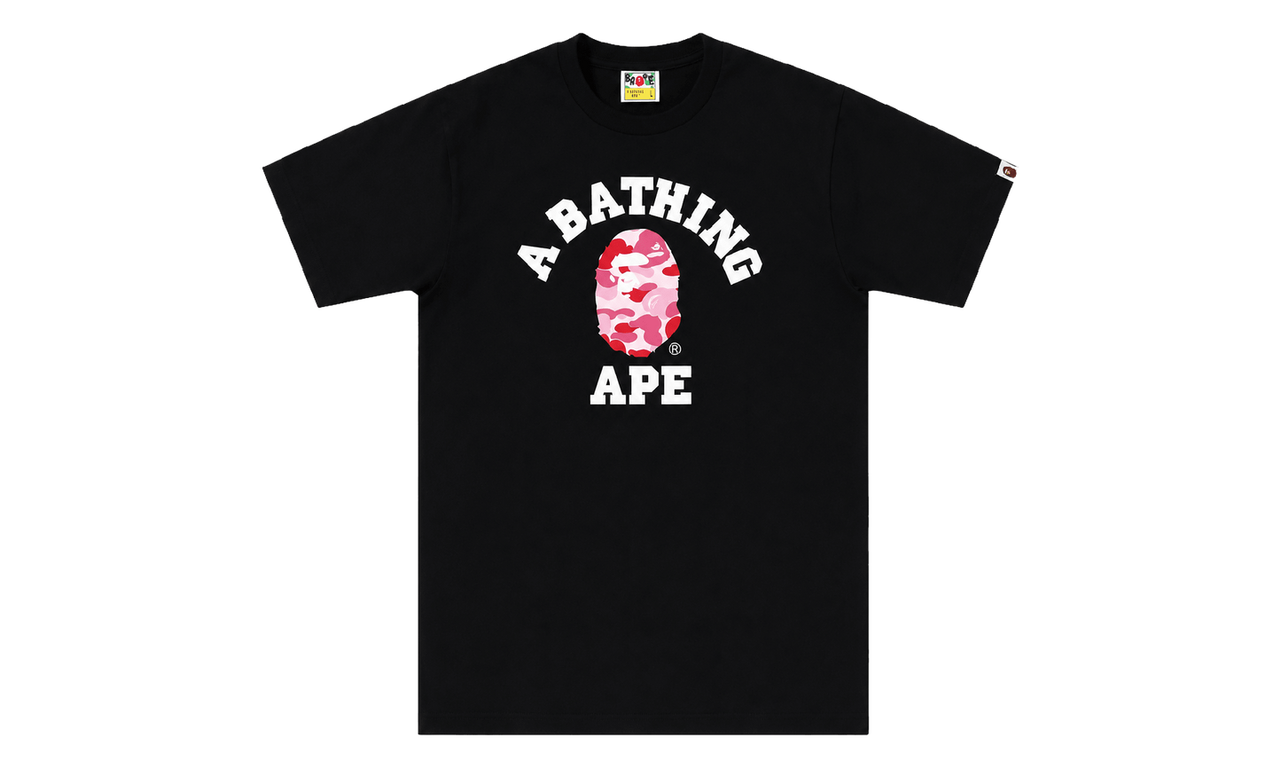 BAPE ABC Camo College Organic Tee Black Pink 1K20 109 008 BLACK PINK
