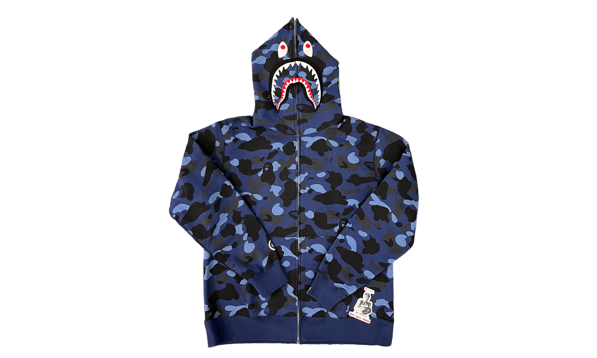 BAPE Color Camo Shark Full Zip Hoodie Navy Blue BCCSFZUHSB