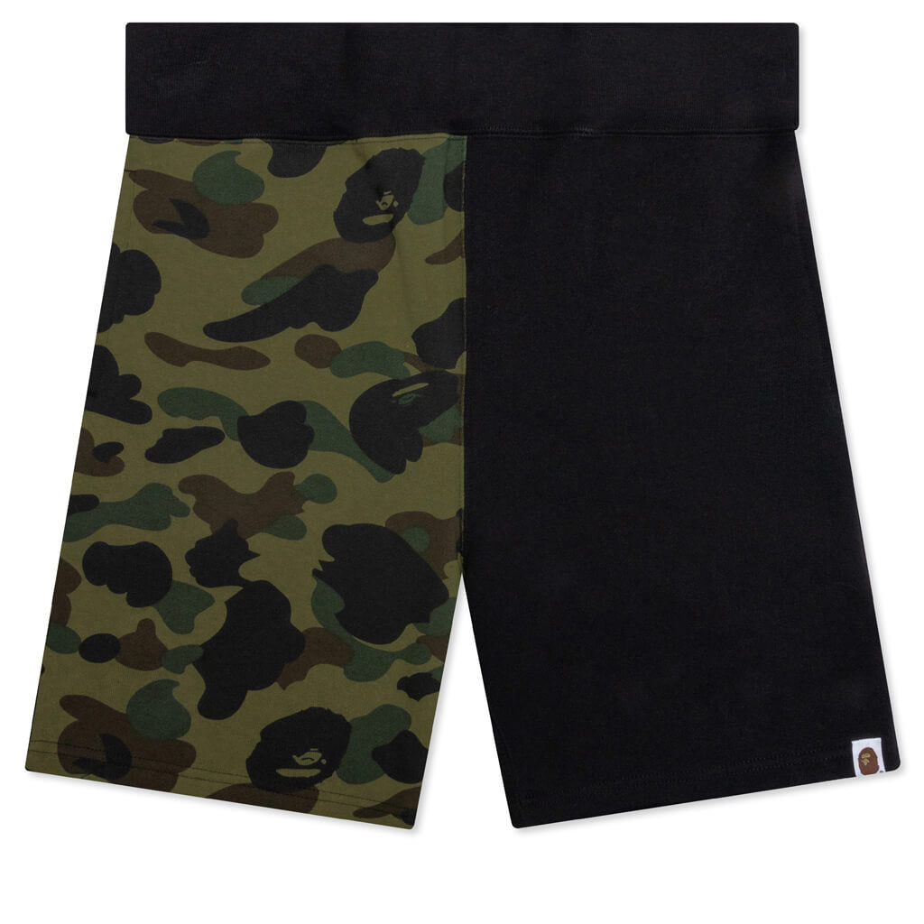 A BATHING APE 1st Camo Back Shark Sweat Shorts - Green