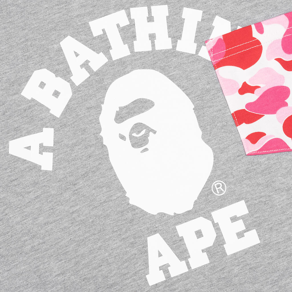 A BATHING APE ABC Camo College Pocket Relaxed Tee - Grey
